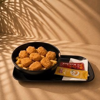 Chilli Cheese Nuggets 9er mit Pommes
